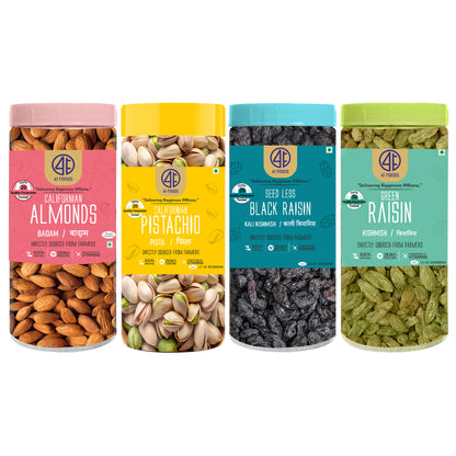 41 Foods 100 % Premium Healthy Dry Fruits  Combo of Pistachios, Almond, Pistachio, Raisins, Black Raisin - Combo