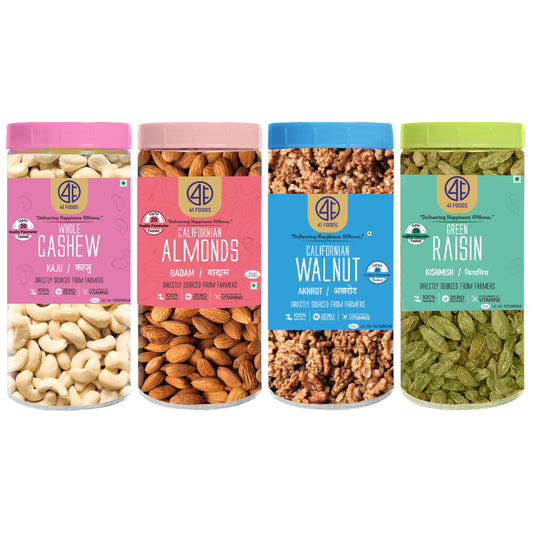 41 Foods 100 % Premium Healthy Dry Fruits  Combo of Cashew, Almond, Walnut, Raisin - Combo