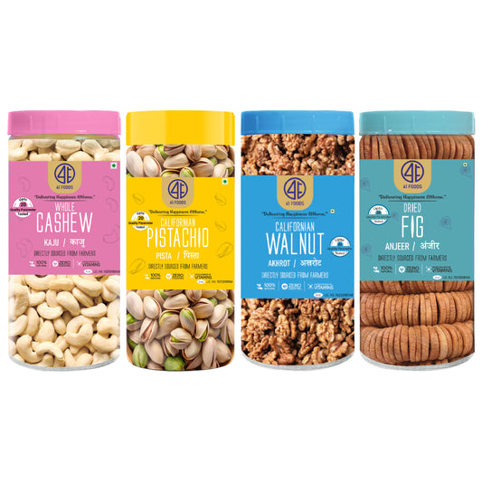 41 Foods 100 % Premium Healthy Dry Fruits  Combo of Cashew, Pistachio, Walnut, Fig - Combo