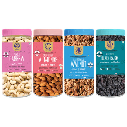 41 Foods 100 % Premium Healthy Dry Fruits  Combo of Cashew, Almonds, Walnut, Black Raisin - Combo