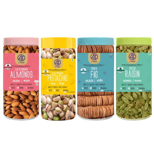 41 Foods 100 % Premium Healthy Dry Fruits  Combo of Almond, Pistachio, Fig, Raisin - Combo