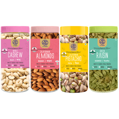 41Foods Healthy Dry Fruits  Combo of Pistachios, Almond, Cashew,  Raisins - Combo