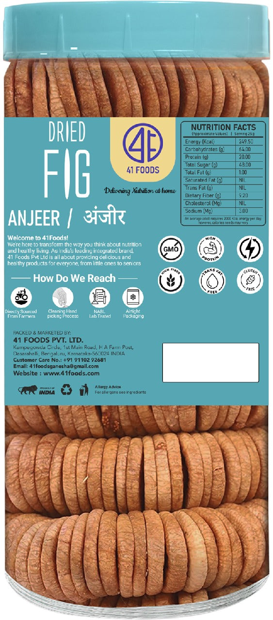 41 Foods 100 % Premium Healthy Dry Fruits  - Fig - Anjeer  I 100% Natural Badam Giri | Rich In Protein & Dietary Fiber | Crunchy Texture & Delicious Nutty Flavour | No Added Preservatives Or Artificial Flavors