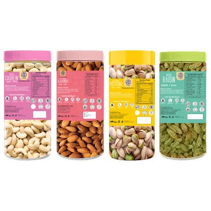 41Foods Healthy Dry Fruits  Combo of Pistachios, Almond, Cashew,  Raisins - Combo
