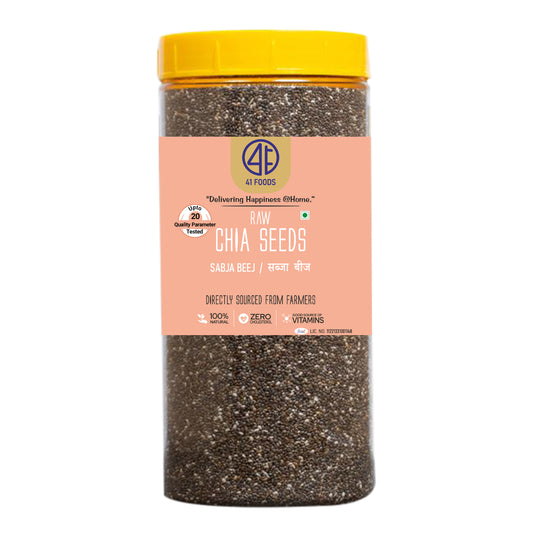 41 Foods  Raw Chia Seeds  I  Seeds for Eating | Seeds for Weight Management | Rich in Calcium, Protein & Fibre.